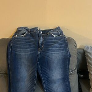 KanCan Skinny Jeans Medium-to-Dark Wash with Natural Fading